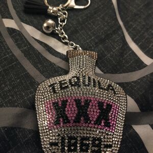 Rhinestone Tequila Keychain